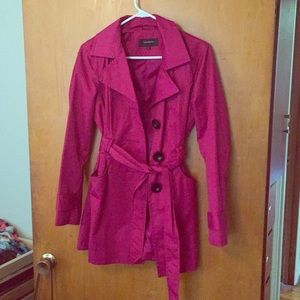 Fuchsia trench jacket!